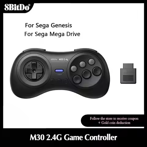 8BitDo M30 2.4G Wireless Gamepad，Game Accessories Controller for the Original Sega Genesis and Sega 