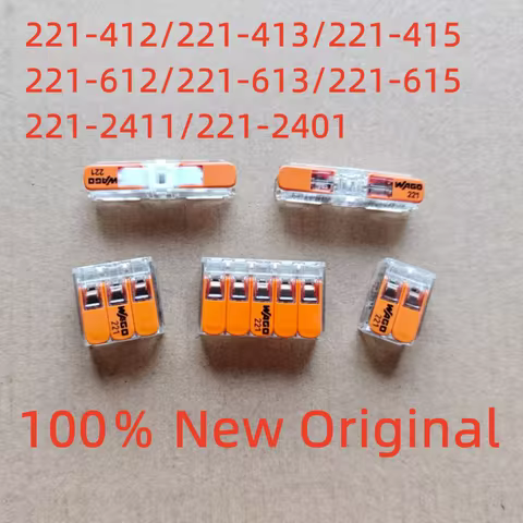 WAGO holes Lever wire connector 221-412 221-413 221-415 221-612 221-613 221-615 Quick Wiring termina