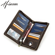 Hiram Brand Genuine Leather Men Clutch Wallets With Pen and AirTag Slot Phone Pocket Card Holders St