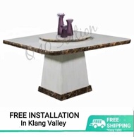 Q 10  - (2 Options) 8 Seater Marble Dining Table Set / 8 Seater Square Marble Dining Set / 5 x 5 Squ