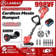 Mesin Rumput Bateri 998VF Multifunctional Electric Lawn Mower Rechargeable with Training Wheels Gard