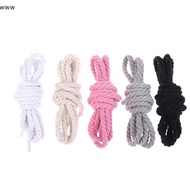 ooo 2Pcs Round Thick Rope Shoelaces, 0.8cm x 120cm, Polyester Cotton Solid Color uuu