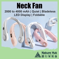 Portable Neck Fan Bladeless Rechargeable Mobile Fans Air Cooling Office Outdoor Camping Kipas Leher 