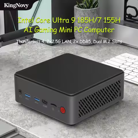 AI Gaming Mini PC Intel Core Ultra 9 185H/7 155H, Thunderbolt 4, 2x DDR5, 2x M.2 SSD, Windows 11 Pro