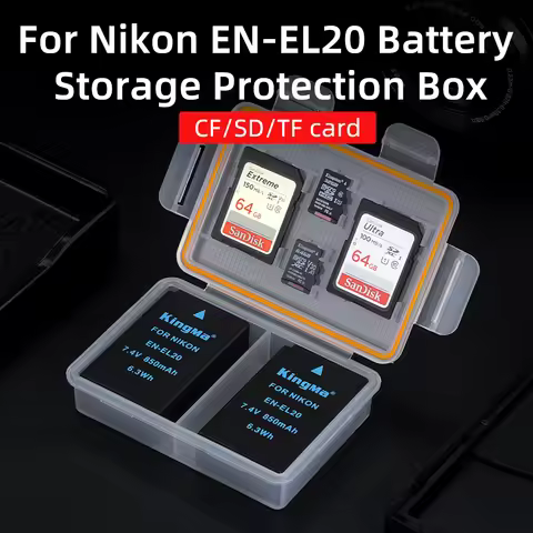 KingMa Battery Plastic Holder Case Battery Storage Box For Nikon EN-EL20 Battery BMPCC COOLPIX P1000