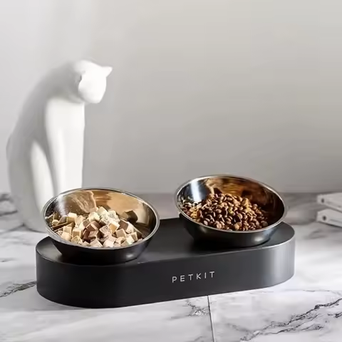 Original Petkit Pet Dishes Feeding Bowl Prevent Kitty Spinal Fatigue Adjustable Height Feeder Bowls 
