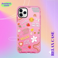 RELAX CASE PINK NEON THICK IMD CASE FOR IPHONE 13 PRO MAX UNTIL IPHONE 6 7 8