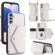 Minimalist Wallet Case for Samsung Galaxy A05s/A05 with Shoulder Strap,Thin Slim Flip Purse,PU Leath
