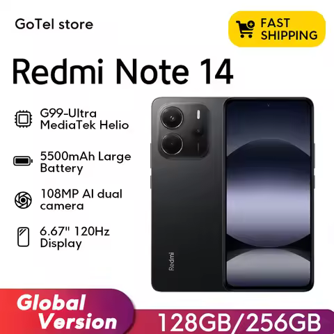 Xiaomi Redmi Note 14 Global Version MediaTek Helio G99-Ultra 120Hz 108MP AI Camera 5500mAh 33W 6.67"