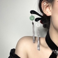 【QiaoZhi】Chinese Style Green White Hairpin Girls Fashion Plate Hair Accessories