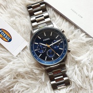 Fossil BQ2458 Sullivan Multifunction Chronograph Blue Dial Fixed Bezel Two-Tone Silver