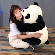 Boneka Panda Gergasi Berbaring Realistik, Mainan Plush, Cenderahati Zoo, Bantal Besar, Boneka Isi