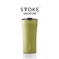 STTOKE [Heather Green] LEAKPROOF 16/12 Oz Cup Reusable Shatterproof Ceramic Cup Coffee Tea