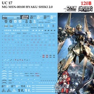Water Decal [D.L. Darlin] UC17 MSN-00100 HYAKU SHIKI VE 2.0 MG 1/100 UC 17