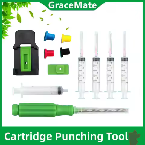 Ink Refill Cartridge Clip Rubber Pads Syringe Tool Kit Clamp for HP 301 302 123XL 305XL 67XL 62XL 30