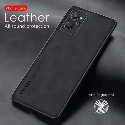 For Realme 9i 4G Case Sheepskin Texture Leather Back Cover Realme9i Realmy 9 i i9 RMX3491 6.6" Silic