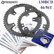 PROWHEEL 130BCD Bicycle Chainring 46T 56T Aluminum Folding Bike Chainring 10S 11S Ultralight 130 BCD Chainwheel Cycling Parts