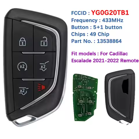 CN030021 Aftermarket 6 Button Smart Key For Cadillac Escalade 2021-2022 Remote Fob FCCID YG0G20TB1 P