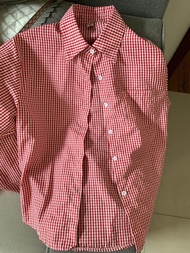 YIWEIYI | Red Checkered Slimming Easy-going Style Shirt