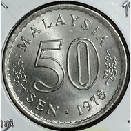 ( Syiling ) 50 Sen 1978 ( UNC ) Malaysia Parliament House