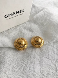 【日本直送 名牌中古包】CHANEL 香奈兒 經典金屬圓形 Logo 復古耳環