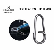 PIN/SNAP BENT HEAD OVAL SPLIT RING STAINLESS STEEL HEMLOCK HXY 6068 (SILVER COLOR)