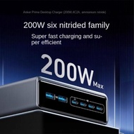 Anker Prime A2683Charger 200W 6-Port GaN tempat letak kereta USB-C PD Desktop paparan cepat perkhidm