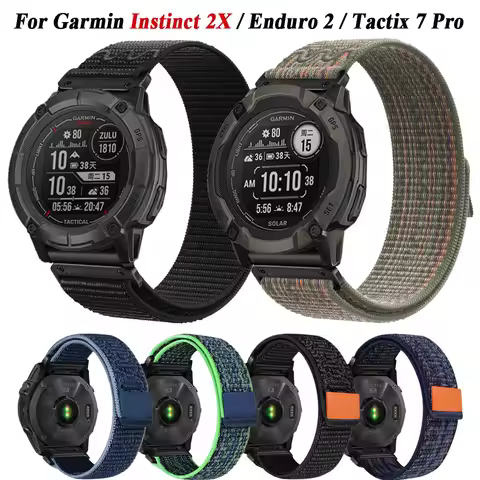 Quick Release 26/22mm Nylon Watch Band For Garmin Instinct 2X Solar Strap Fenix 6X Pro 5X Plus 7X Re
