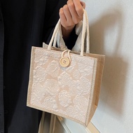 Handbag Linen Bag Female Outing Handbag Lunch Box Lunch Bag Female Small Handbag Small Bag Small Bag