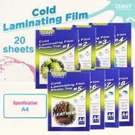20sheets Cold Laminating Film Photo Top A4 Size Laser/3D/Rainbow/Glossy/Glitter/Matte/Broken Glass C