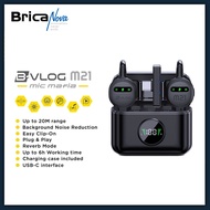Brica B-VLOG M21 Dual Wireless Microphone - Clip On Mic Vlog - With Charging Case - BVLOG Mic Wirele