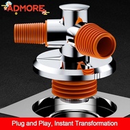 ADMORE Sink Drain Pipe Adapter, Sealing Ring Anti odor Kitchen Basin Sewer Branch, Useful Multifunct