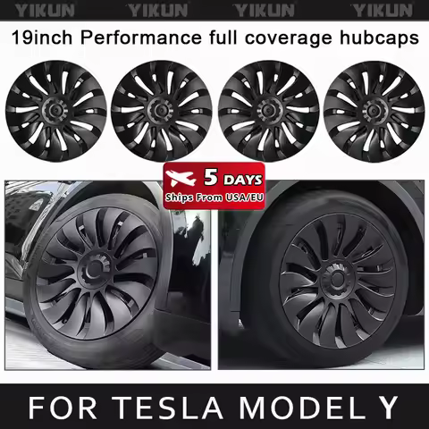 4PCS Hub Cap for Tesla Model Y Performance Full Rims Cover Wheel Cap 19-Inch Hubcap for Gemini Acces