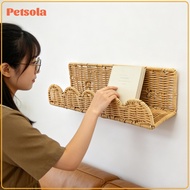 Scallop Shaped Floating Bookshelf Nursery Book Shelf Handwoven Book Shelf for Home Living Room Dinin