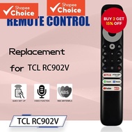 Replacement Remote Control RC902V FMR4 Infrared Learning for TCL 8K Qled Smart TV Remoto 50P725G