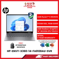 HP-ENVY-X360-14-FA0128AU-SVR-AMDRYZEN5-8640HS,16GBR4,512GBSSD.14"WUXGATOUCH,W1164,H&S,2YRS