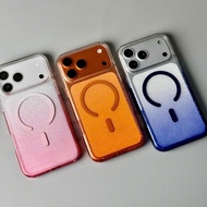 Lillian Transparent Gradient Glitter Keephone Case Supports Magnetic Wireless Charging for Iphone 16