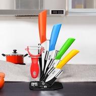 {DS} TimHome 5 Pieces Kitchen Ceramic Knife Peeler Set with Holder K015