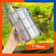 Tithafac 430 stainless steel lunch box 2-3 compartments with convenient lid and handle, stainless st