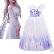 Girls Frozen Dress Elsa White Dress Cosplay Costume For kids