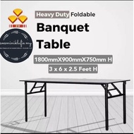 3x6 ft 3V  heavy duty laminated wood top banquet table folding