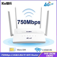 KuWFi 4G LTE Wireless WiFi Router 3G 4G SIM Wifi Router 2.4G 5.8G Dual Band 750Mbps Roteador LAN WAN Support 32 ers