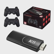 K8 Game Stick พร้อมเกมแพดไร้สาย 2.4G คู่รองรับเอาต์พุต HD 4K คอนโซลวิดีโอเกมคลาสสิกแบบพกพา
