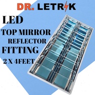 2X4 ft LED Top Mirror Reflector Ceiling Down Light Troffer Office Recessed Light Fitting / Lampu off