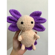 Crochet axolotl / Axolotl plushie  ☁️ cloudyxcrochet ☁️
