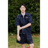 Set bộ Denim NOAM Grove Áo khoác ngắn tay và Quần short Chất liệu Raw Denim cấp - Xanh than/ Đen