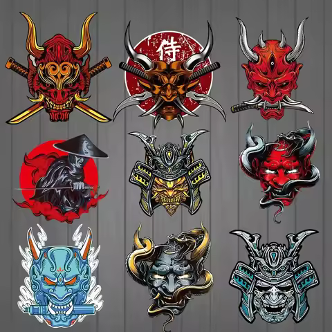 JDM Reflective Japanese Onimusi Car Stickers Prajna Onimusha Mask Car Styling Motorcycle Monster Dec