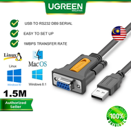 UGREEN USB to DB9 RS232 Serial Female Adapter Cable Grey Creation 1Mbps Transfer for Windows 10 8.1 8 7 Vista XP 2000 Linux Mac OS X MacOS 1.5M