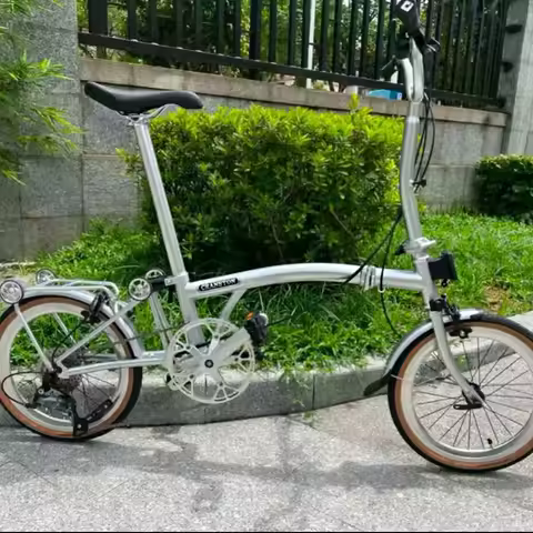 CRANSTON 16 Inch 9speed Folding Bicycle Carbon Steel Three Fold Frame Retro Commuting Folding Bike f