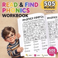 Read & Find Phonics Workbook | Phonic Book for Kids 儿童自然拼读练习册 | CVC, Blends & Sight Words | Montesso